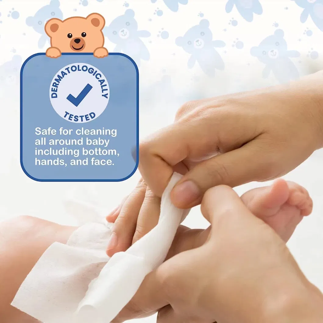 China Manufacturer Customized Perfume Cotton Non-Woven 80PCS Disposable Baby Wet Tissue